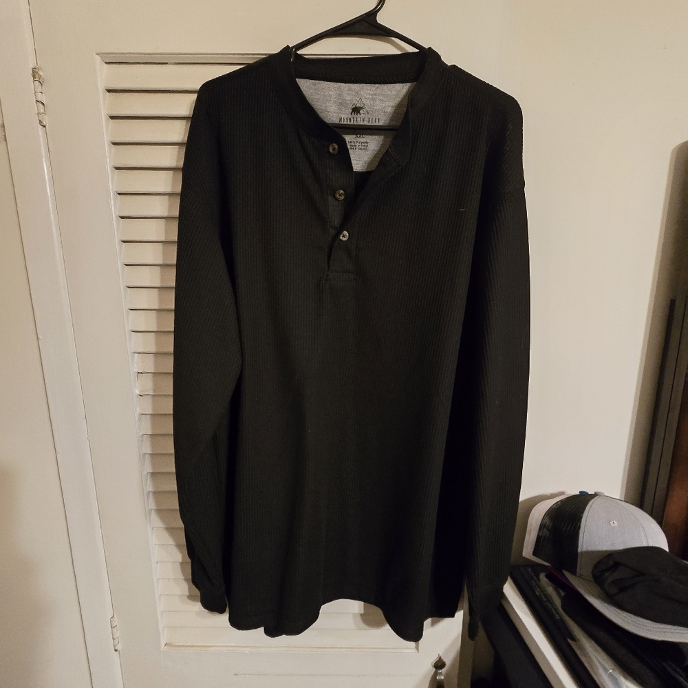 Men's long sleeve quarter button shirt XXL